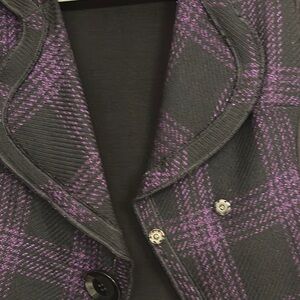 Plaid Women's Jacket in Black and Purple
